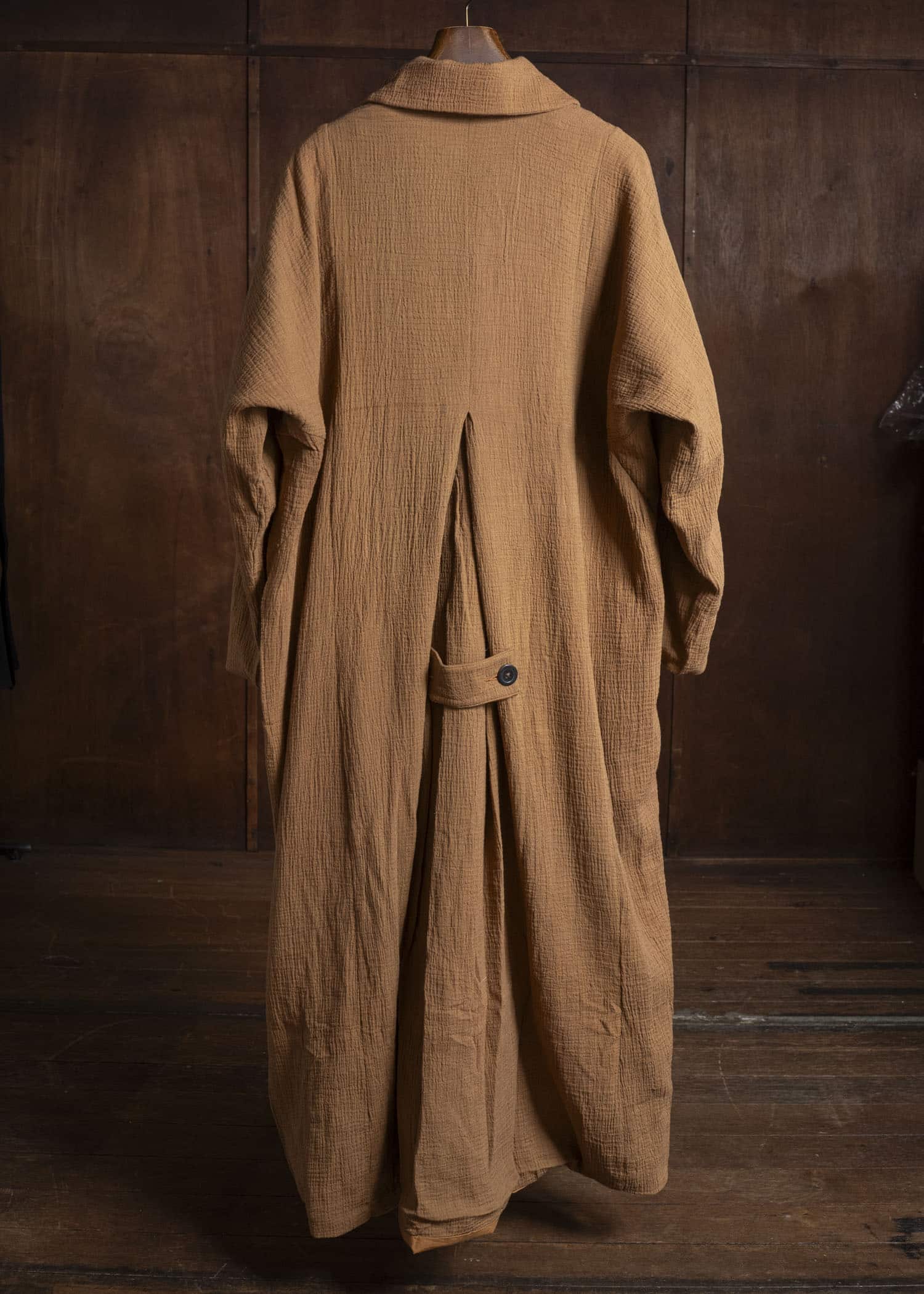 Gathering Textiles Farmer Coat (Shell Buttons) Double Gauze Cotton , Organic Cotton Lining FAC02-DG-BR