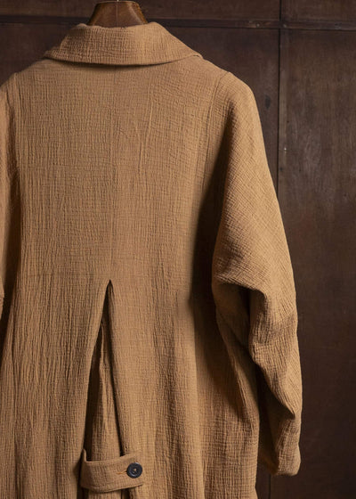 Gathering Textiles Farmer Coat (Shell Buttons) Double Gauze Cotton , Organic Cotton Lining FAC02-DG-BR