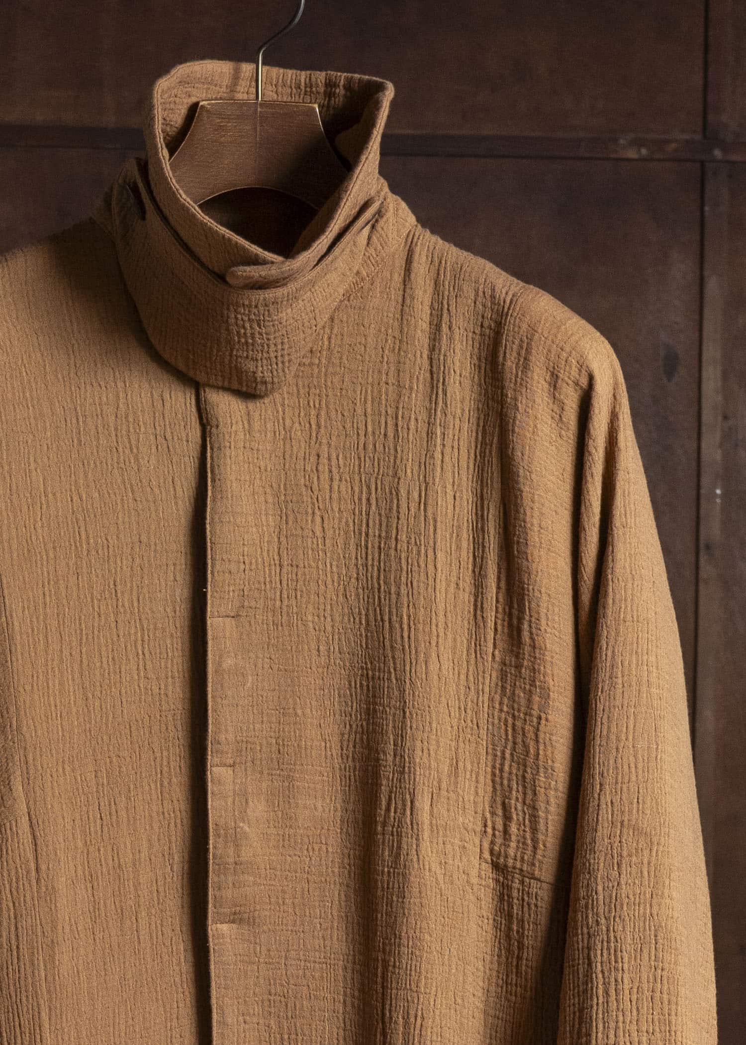 Gathering Textiles Farmer Coat (Shell Buttons) Double Gauze Cotton , Organic Cotton Lining FAC02-DG-BR