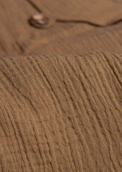 Gathering Textiles Farmer Coat (Shell Buttons) Double Gauze Cotton , Organic Cotton Lining FAC02-DG-BR