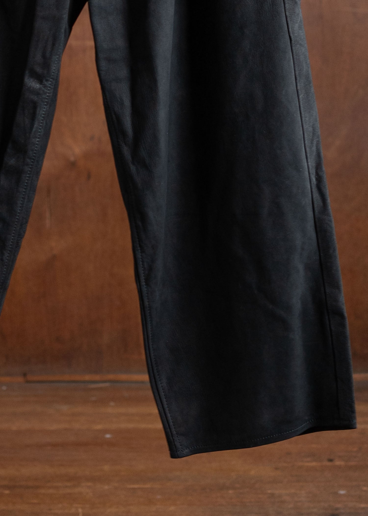 YOKO SAKAMOTO Letaher Wide Pants Black-Nu YS-24AW-11-Black-Nu