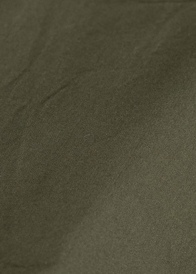 JAN-JAN VAN ESSCHE JACKET#60-COTTON SILK CANVAS ARMY GREEN Perfecto-Style Jacket With Patched Pockets On Body And Sleeves, Unlined Cotton Silk Canvas Army Green