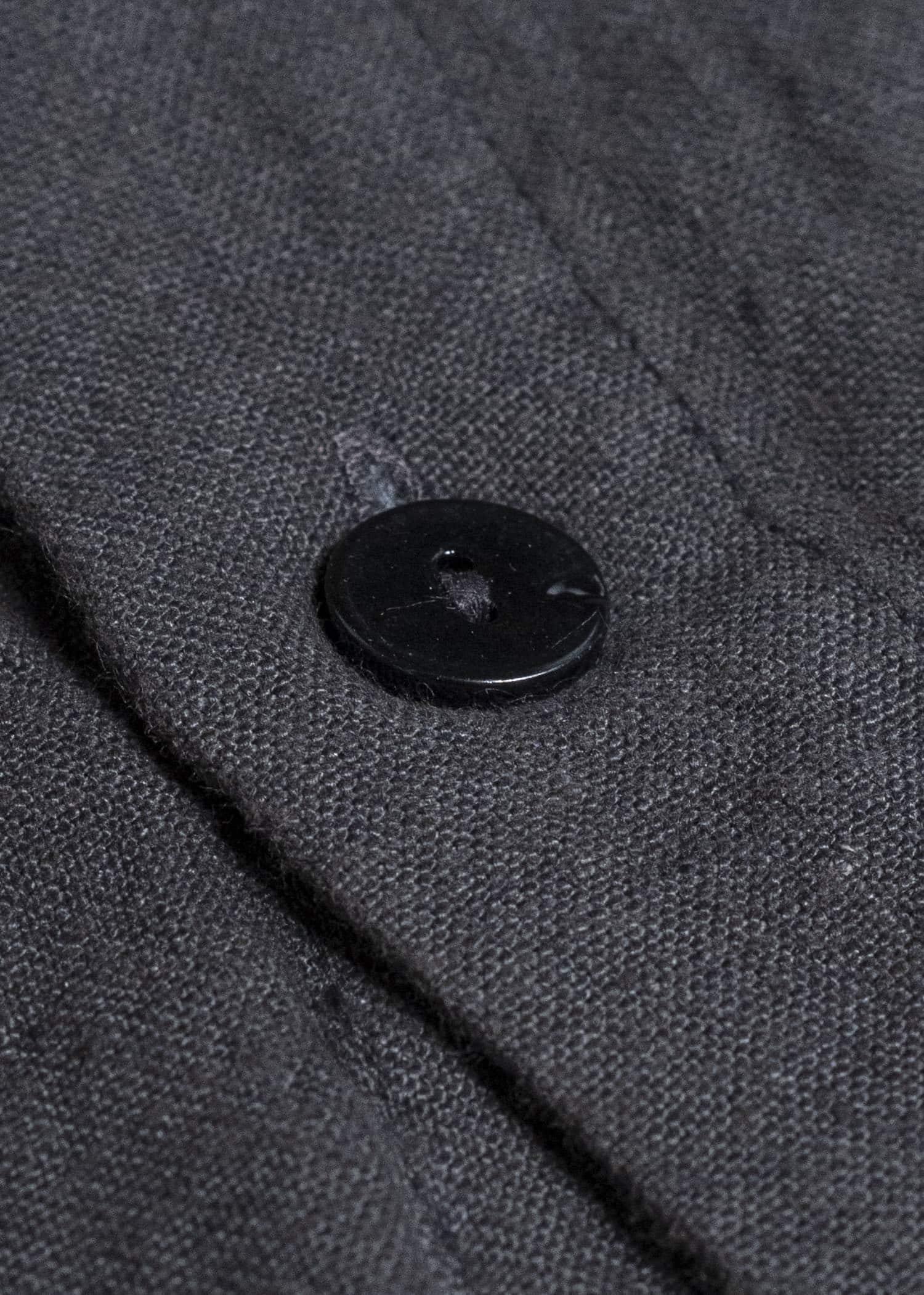 Gathering Textiles Farmer Shirt(Curved) Japanese Stone Washed Linen , Unlined FAS02-LI-BK