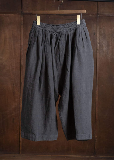 Gathering Textiles Roly Poly Shorts Organic Power Loom Linen BSH01-LI-BK