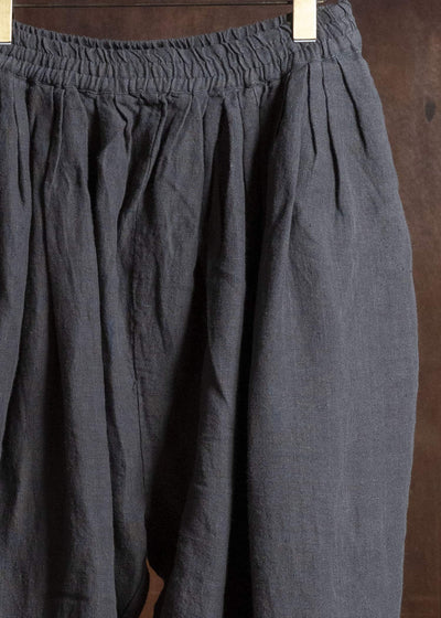 Gathering Textiles Roly Poly Shorts Organic Power Loom Linen BSH01-LI-BK