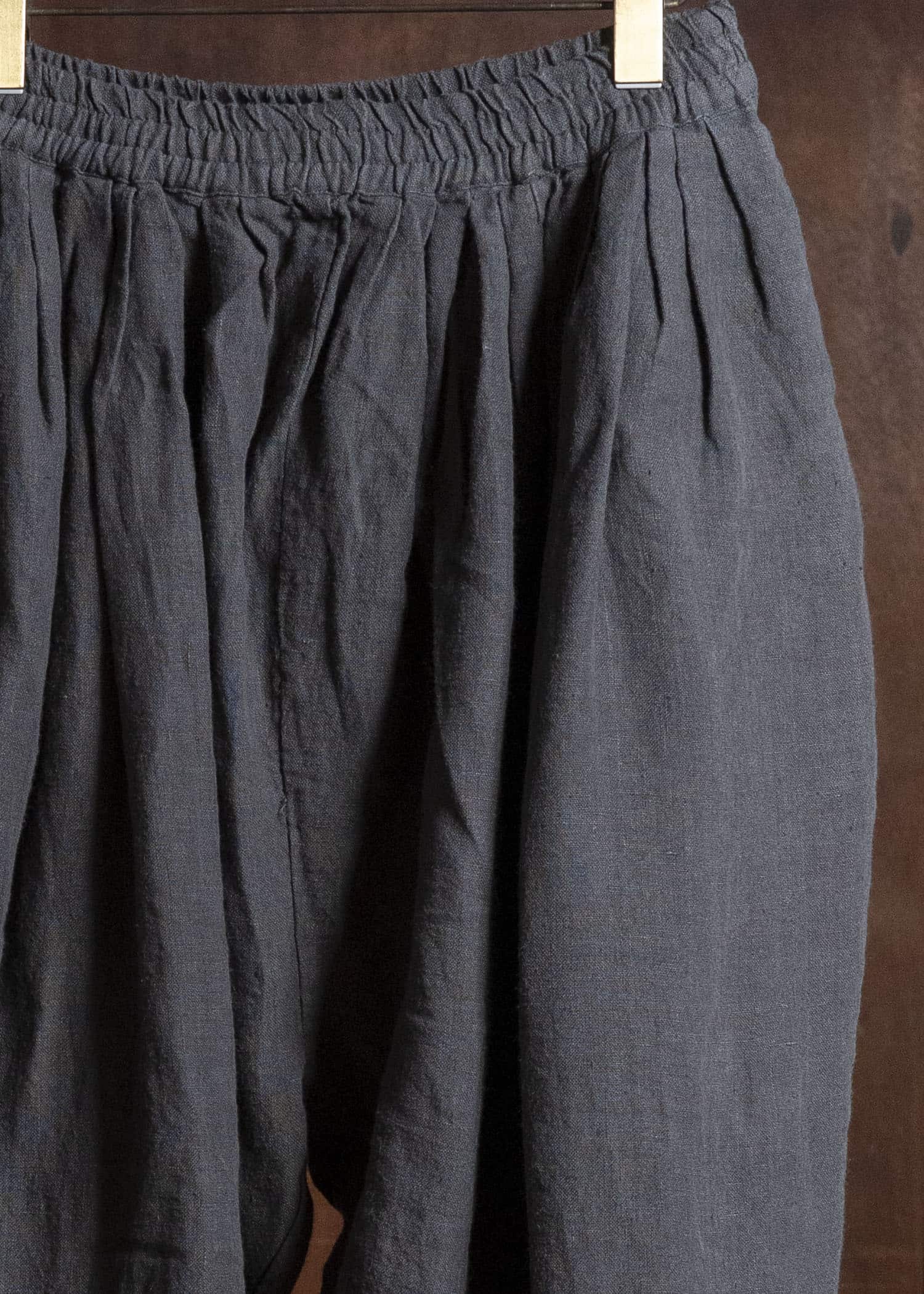 Gathering Textiles Roly Poly Shorts Organic Power Loom Linen BSH01-LI-BK