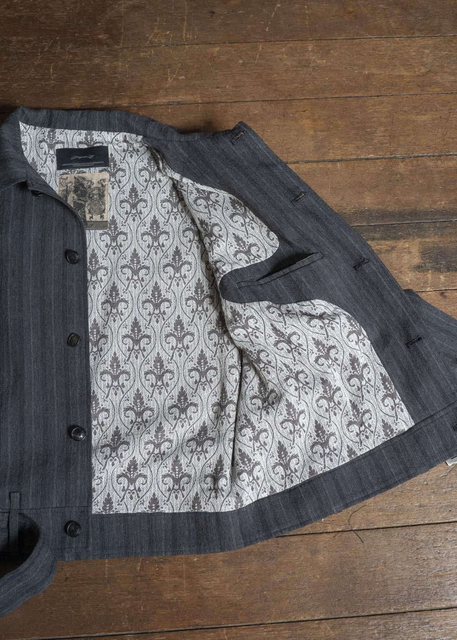 Professor.E DRAPE SCARF CROPPED JKT GREY 26FW-PE-JKT-08