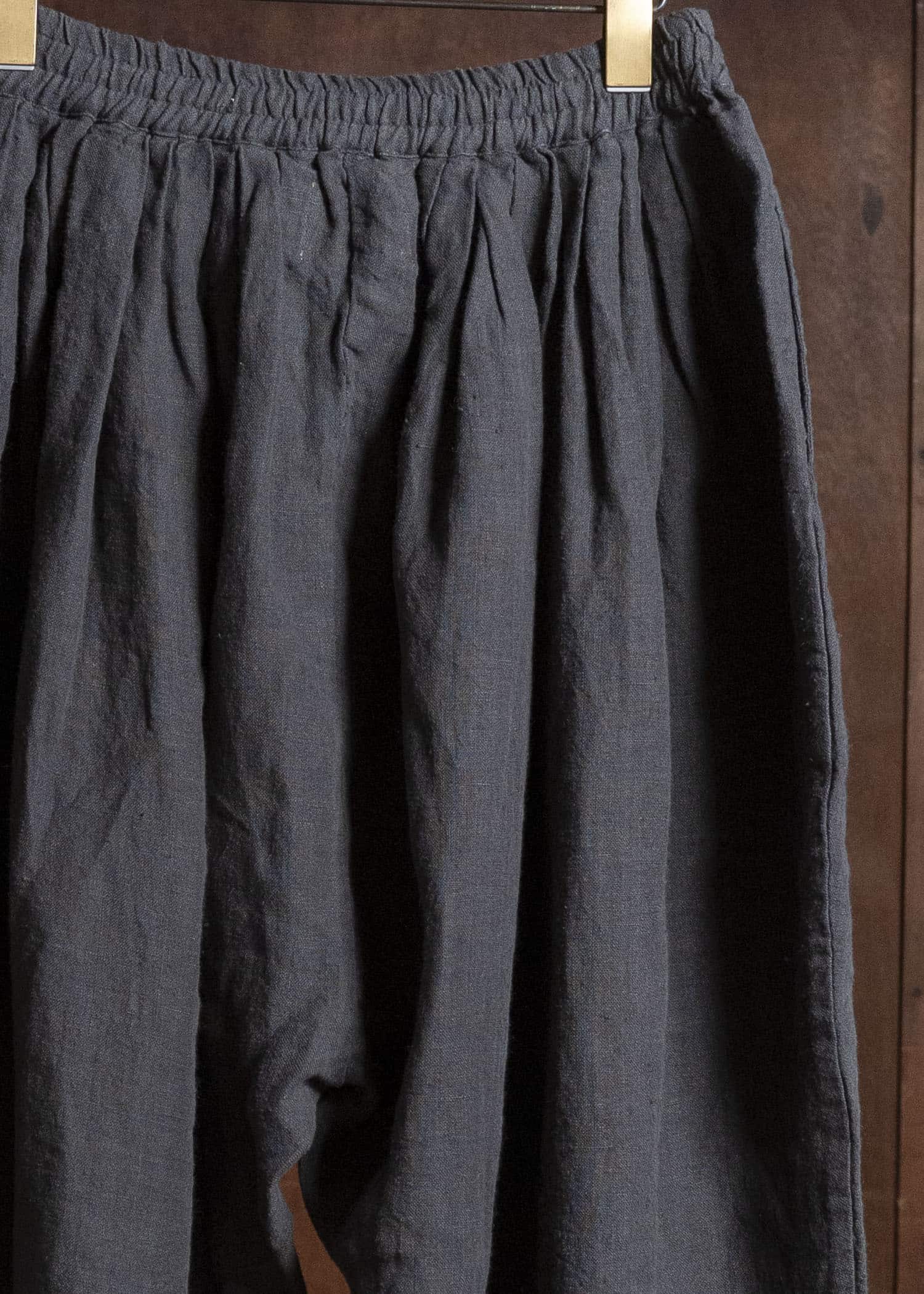 Gathering Textiles Roly Poly Shorts Organic Power Loom Linen BSH01-LI-BK