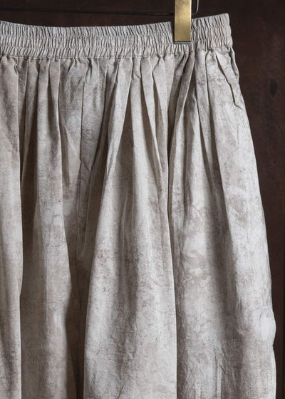 Gathering Textiles Roly Poly Shorts Cream Mud Resist Dabu Organic Cotton BSH01-DC-CR