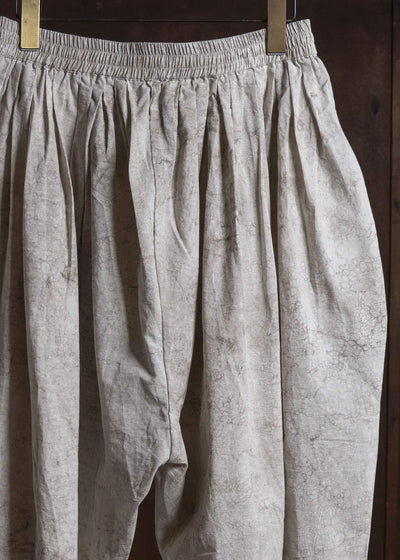 Gathering Textiles Roly Poly Shorts Cream Mud Resist Dabu Organic Cotton BSH01-DC-CR