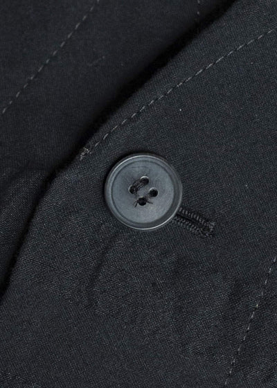 JAN-JAN VAN ESSCHE JACKET#59-BROAD STRIPE CLOTH BLACK Unlined Collarless Blazer Broad Stripe Cloth Black