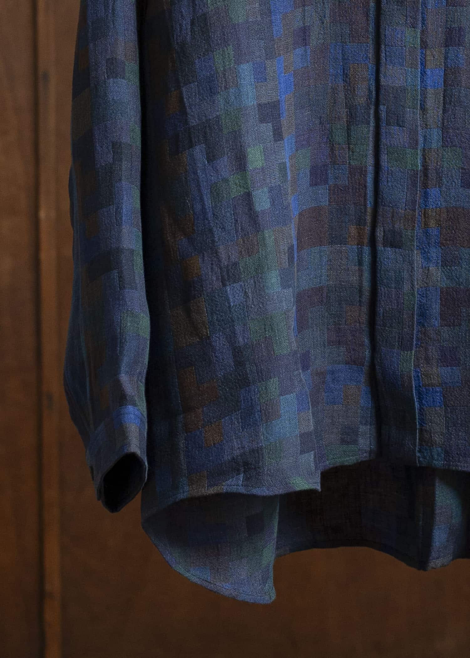 JAN-JAN VAN ESSCHE SHIRT#106-LINEN DOUBLE CLOTH PUZZLE Regular Long Sleeve Shirt Linen Double Cloth Puzzle