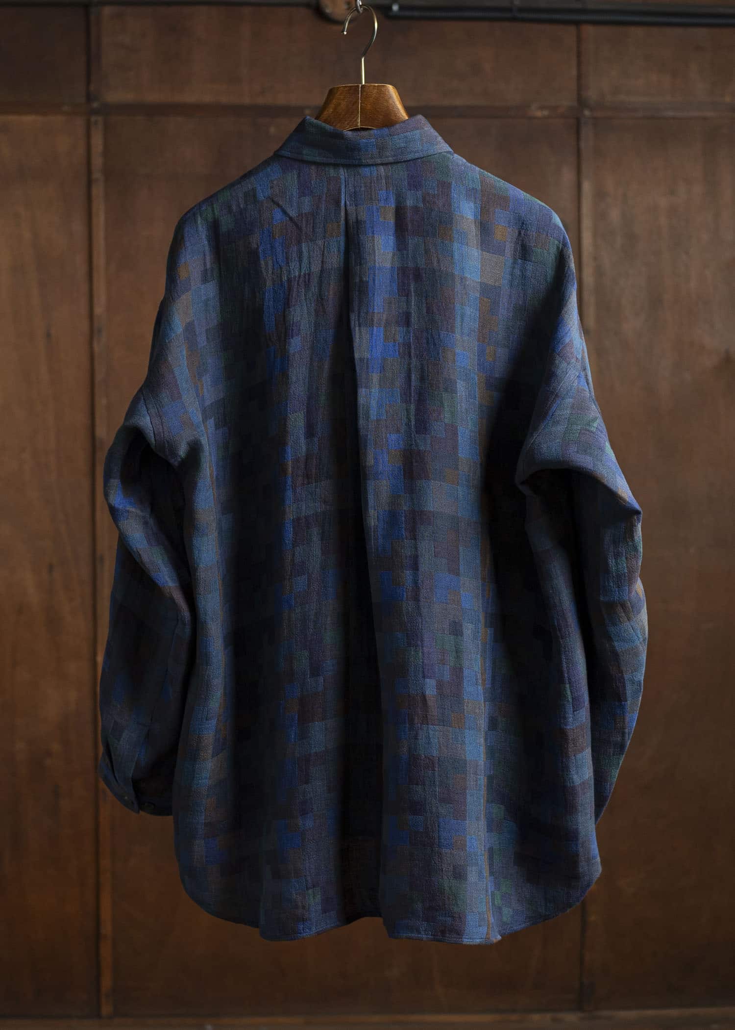 JAN-JAN VAN ESSCHE SHIRT#106-LINEN DOUBLE CLOTH PUZZLE Regular Long Sleeve Shirt Linen Double Cloth Puzzle