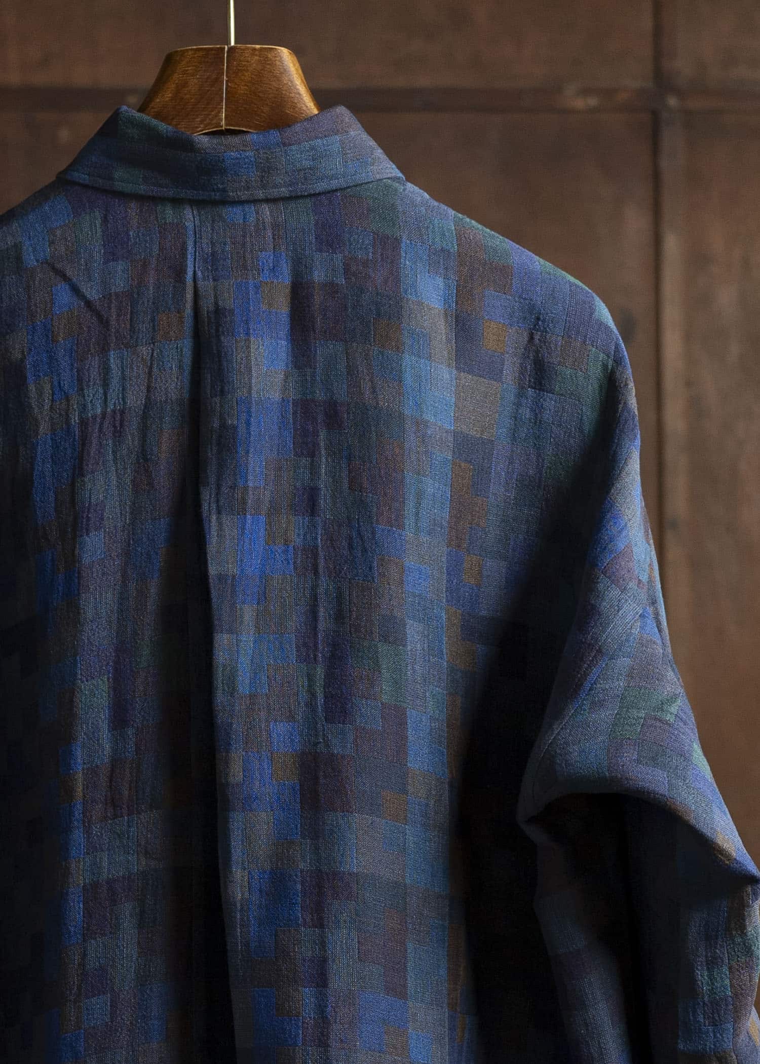 JAN-JAN VAN ESSCHE SHIRT#106-LINEN DOUBLE CLOTH PUZZLE Regular Long Sleeve Shirt Linen Double Cloth Puzzle