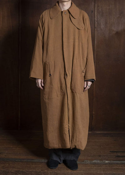 Gathering Textiles Farmer Coat (Shell Buttons) Double Gauze Cotton , Organic Cotton Lining FAC02-DG-BR