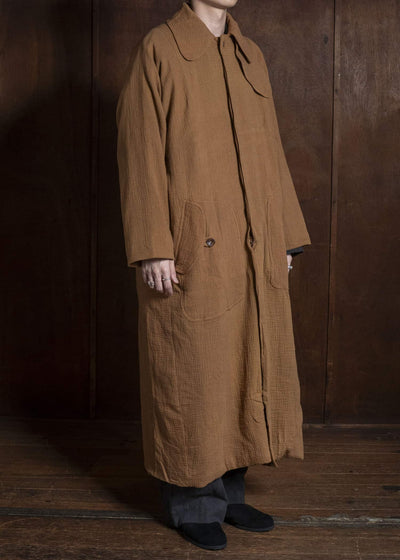 Gathering Textiles Farmer Coat (Shell Buttons) Double Gauze Cotton , Organic Cotton Lining FAC02-DG-BR