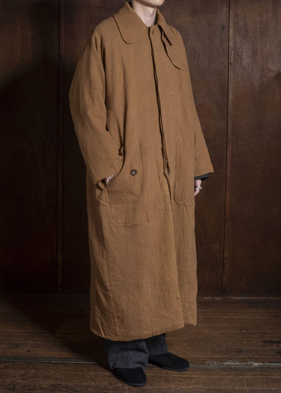 Gathering Textiles Farmer Coat (Shell Buttons) Double Gauze Cotton , Organic Cotton Lining FAC02-DG-BR