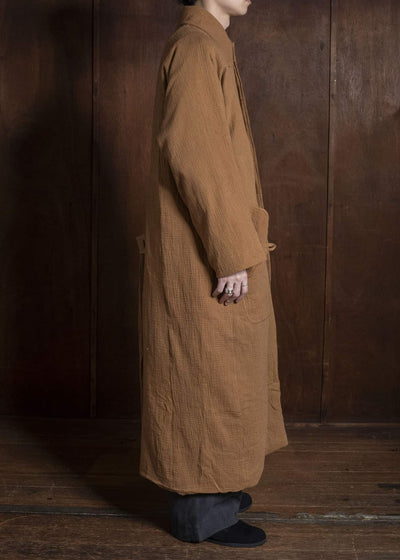 Gathering Textiles Farmer Coat (Shell Buttons) Double Gauze Cotton , Organic Cotton Lining FAC02-DG-BR
