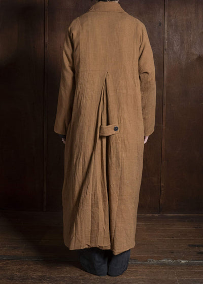 Gathering Textiles Farmer Coat (Shell Buttons) Double Gauze Cotton , Organic Cotton Lining FAC02-DG-BR