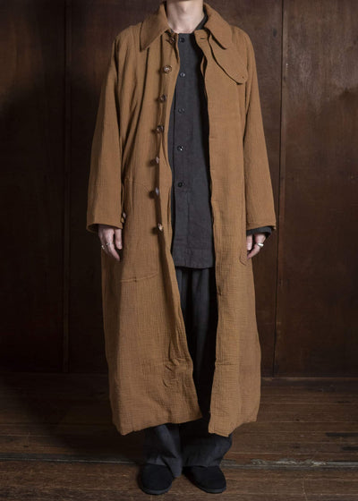 Gathering Textiles Farmer Coat (Shell Buttons) Double Gauze Cotton , Organic Cotton Lining FAC02-DG-BR