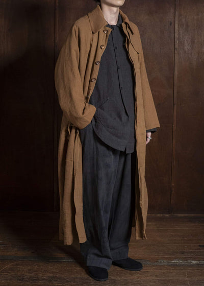 Gathering Textiles Farmer Coat (Shell Buttons) Double Gauze Cotton , Organic Cotton Lining FAC02-DG-BR