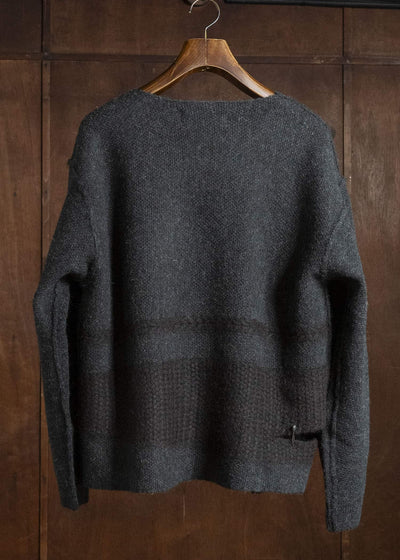 Professor.E DECONSTRUCTED CROPPED SWEATER BLACK 26FW-PE-KT-04