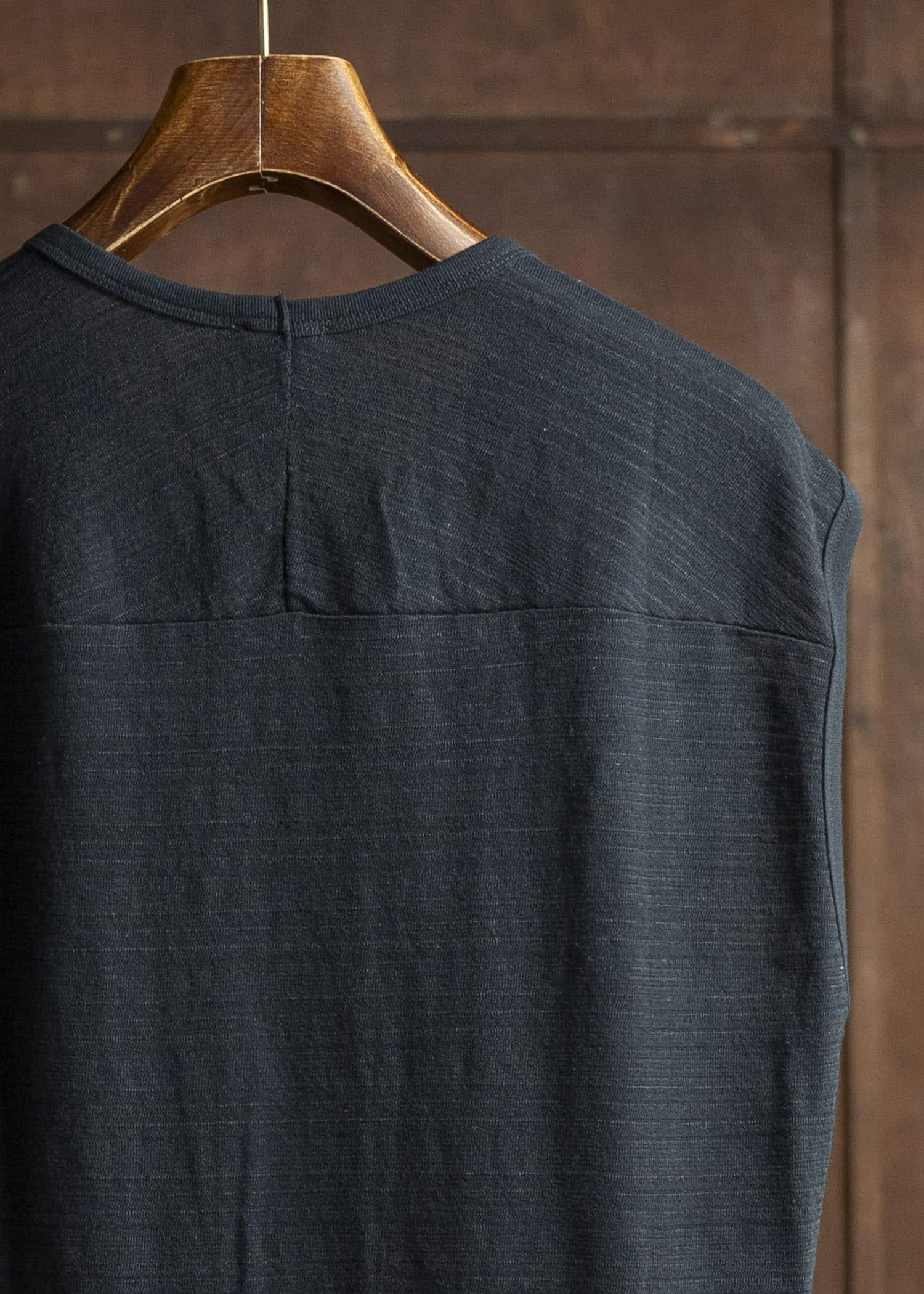 JAN-JAN VAN ESSCHE TANKTOP#18-RIPPLE JERSEY BLACK Loose Fit Tank Top With Wide Shoulders Ripple Jersey Black