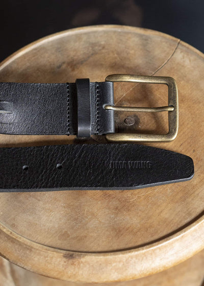 UMA WANG UB00B2 WOVEN LEATHER BELT uw900 - black