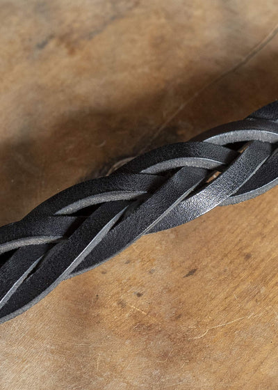 UMA WANG UB00B2 WOVEN LEATHER BELT uw900 - black