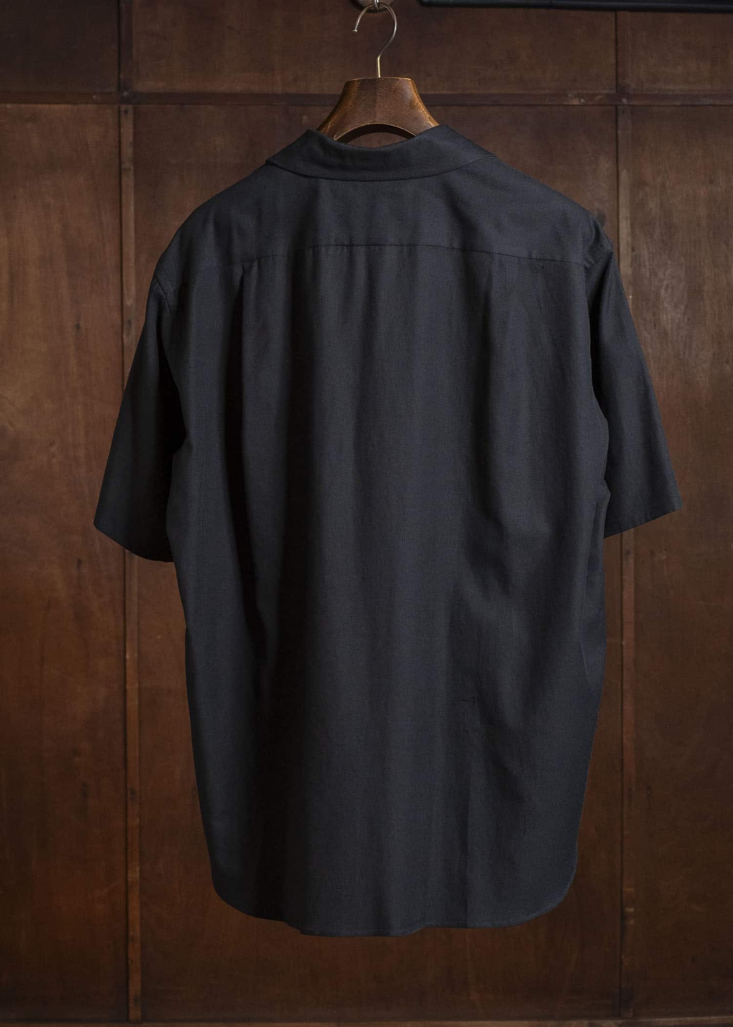 YOKO SAKAMOTO YS-26SS-49-BLACK Open Collar S/S Shirt BLACK