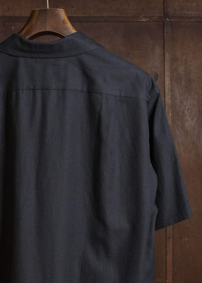 YOKO SAKAMOTO YS-26SS-49-BLACK Open Collar S/S Shirt BLACK