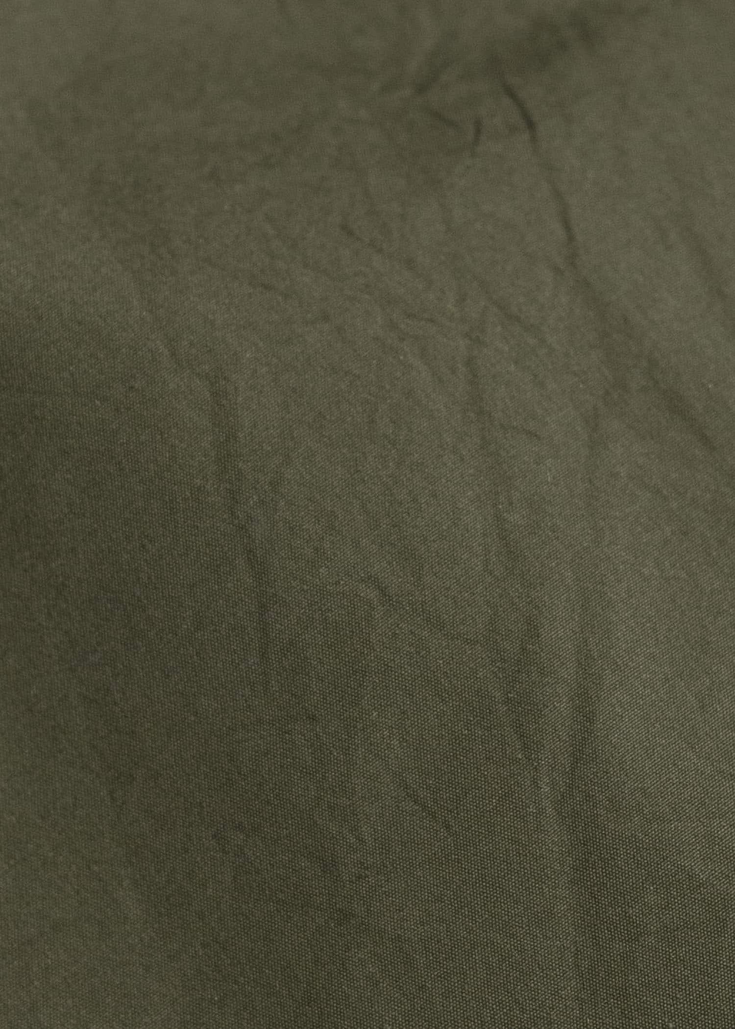 JAN-JAN VAN ESSCHE TROUSERS#84-COTTON SILK CANVAS ARMY GREEN Oversized 6-Pocket Workwear Style Trousers Cotton Silk Canvas Army Green