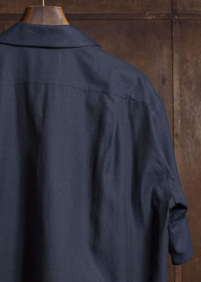 YOKO SAKAMOTO YS-26SS-49-NAVY Open Collar S/S Shirt NAVY