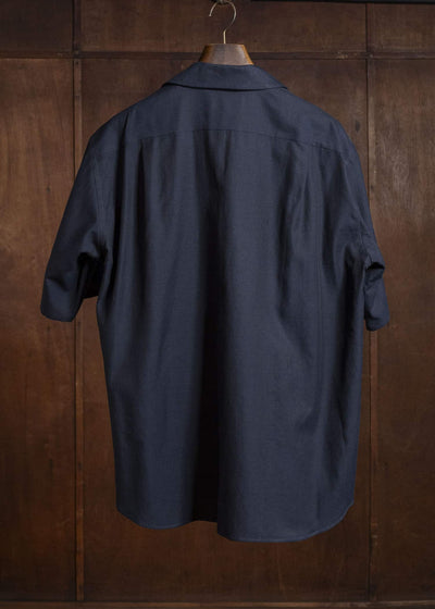 YOKO SAKAMOTO YS-26SS-49-NAVY Open Collar S/S Shirt NAVY