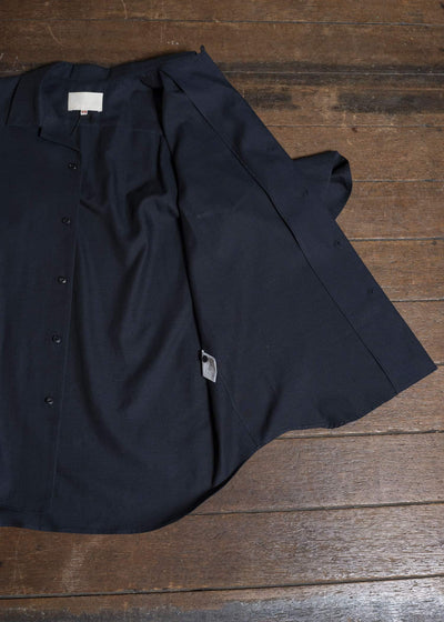 YOKO SAKAMOTO YS-26SS-49-NAVY Open Collar S/S Shirt NAVY