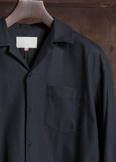 YOKO SAKAMOTO YS-26SS-48-BLACK Open Collar Shirt BLACK