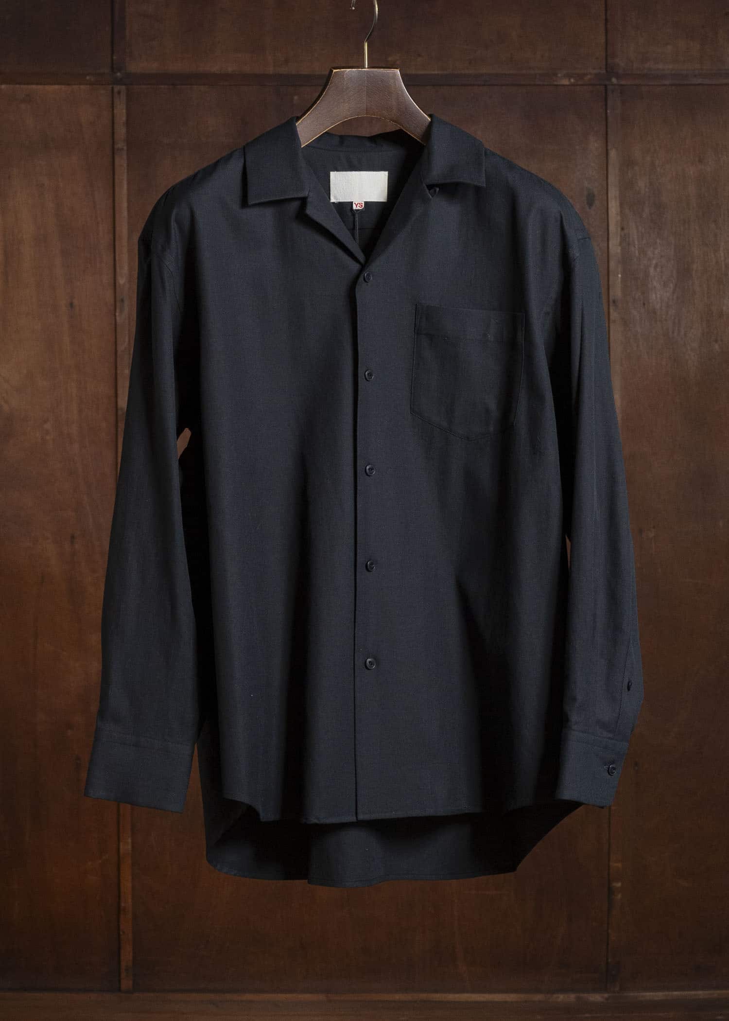 YOKO SAKAMOTO YS-26SS-48-BLACK Open Collar Shirt BLACK