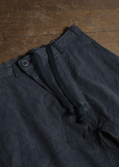 JAN-JAN VAN ESSCHE TROUSERS#84-TIME WASHED CANVAS BLACK Oversized 6-Pocket Workwear Style Trousers Time Washed Canvas Black
