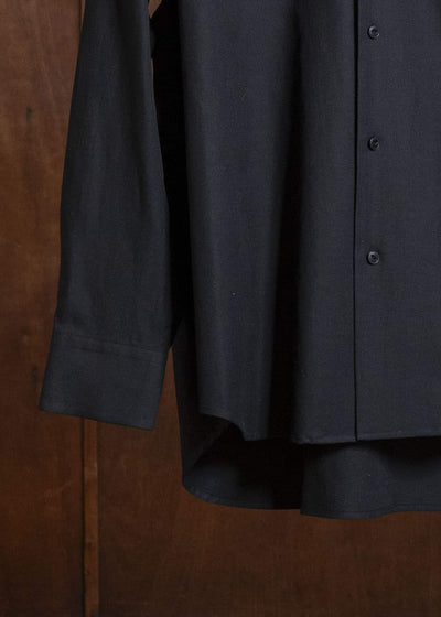 YOKO SAKAMOTO YS-26SS-48-BLACK Open Collar Shirt BLACK