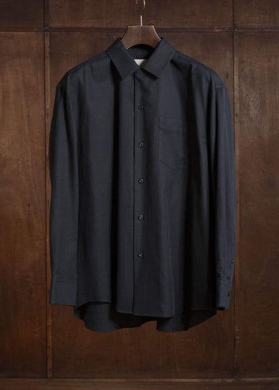 YOKO SAKAMOTO YS-26SS-48-BLACK Open Collar Shirt BLACK