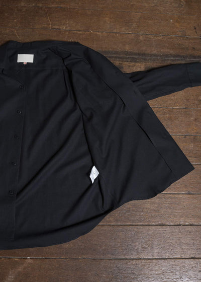 YOKO SAKAMOTO YS-26SS-48-BLACK Open Collar Shirt BLACK