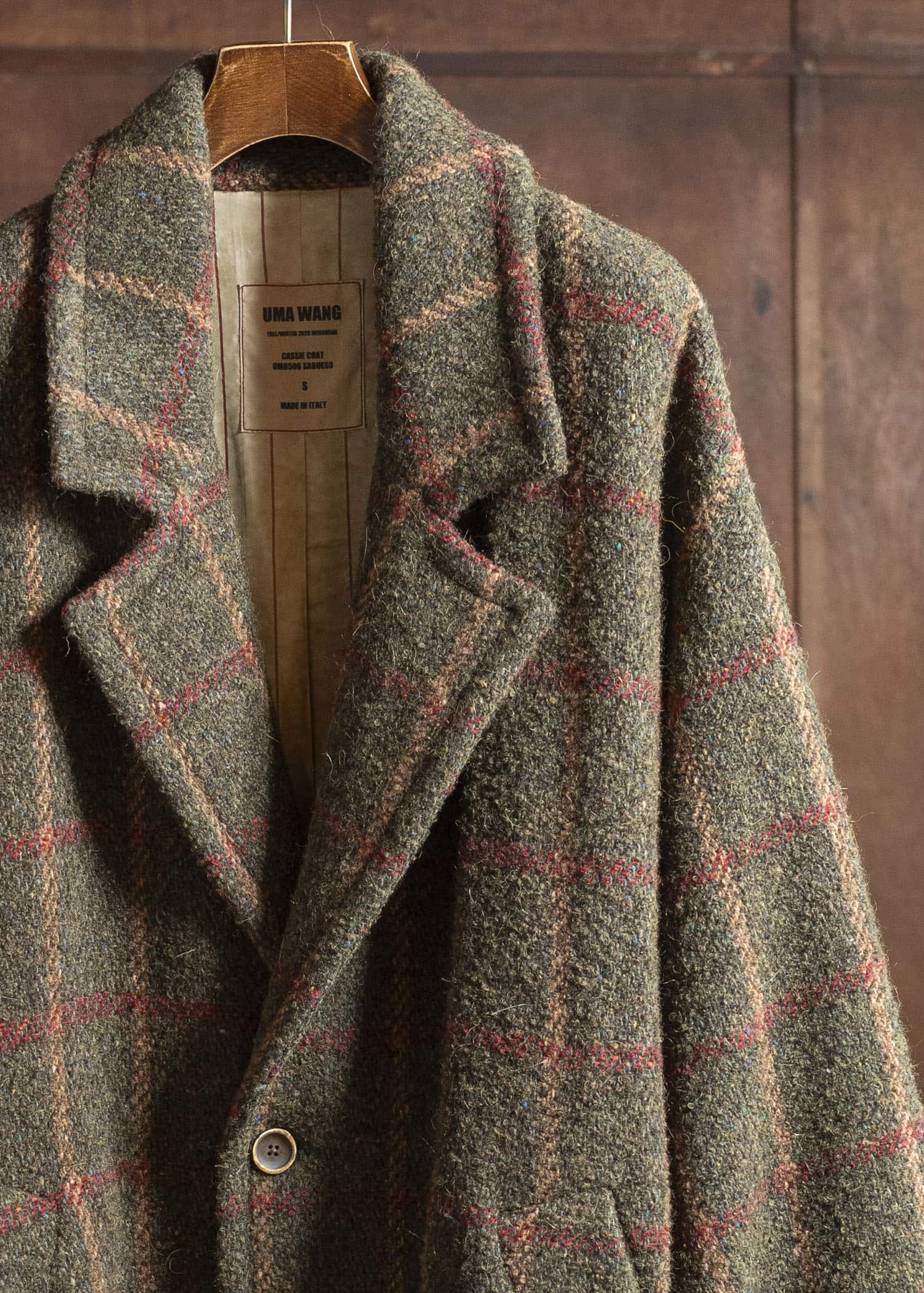 UMA WANG UM8506 CASSIE COAT uw472 - green/red/tan
