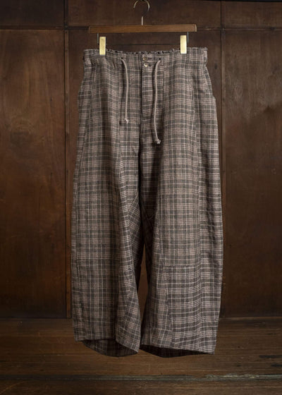 Gathering Textiles Fisherman Pants Brown Red Cheks FIP01-FW-CG