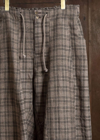Gathering Textiles Fisherman Pants Brown Red Cheks FIP01-FW-CG