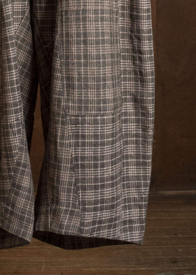 Gathering Textiles Fisherman Pants Brown Red Cheks FIP01-FW-CG