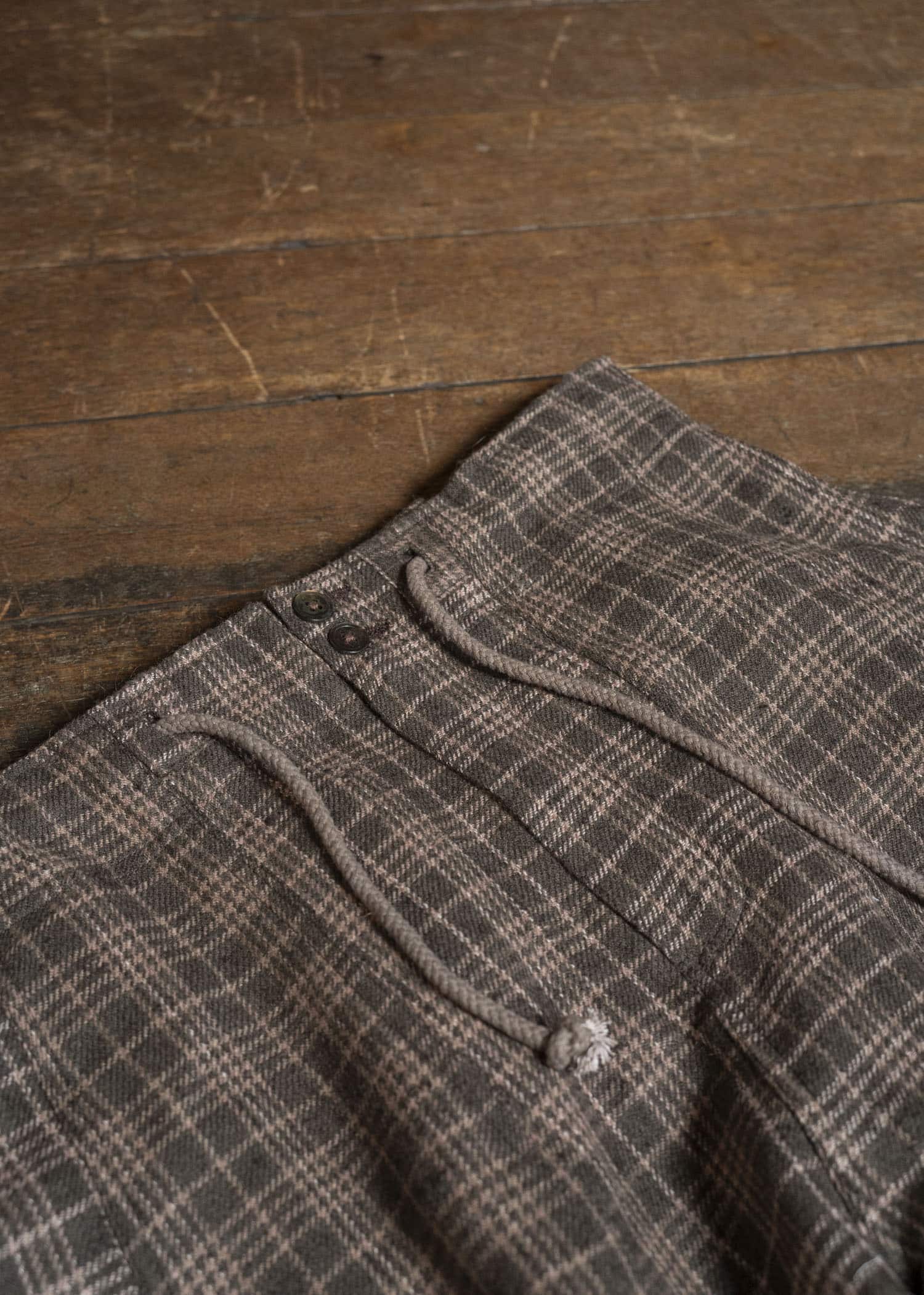 Gathering Textiles Fisherman Pants Brown Red Cheks FIP01-FW-CG