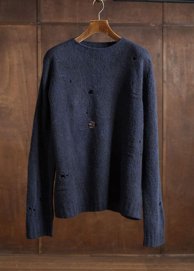 UMA WANG UK7595 ROUND NECK TOP uw390 - dark blue