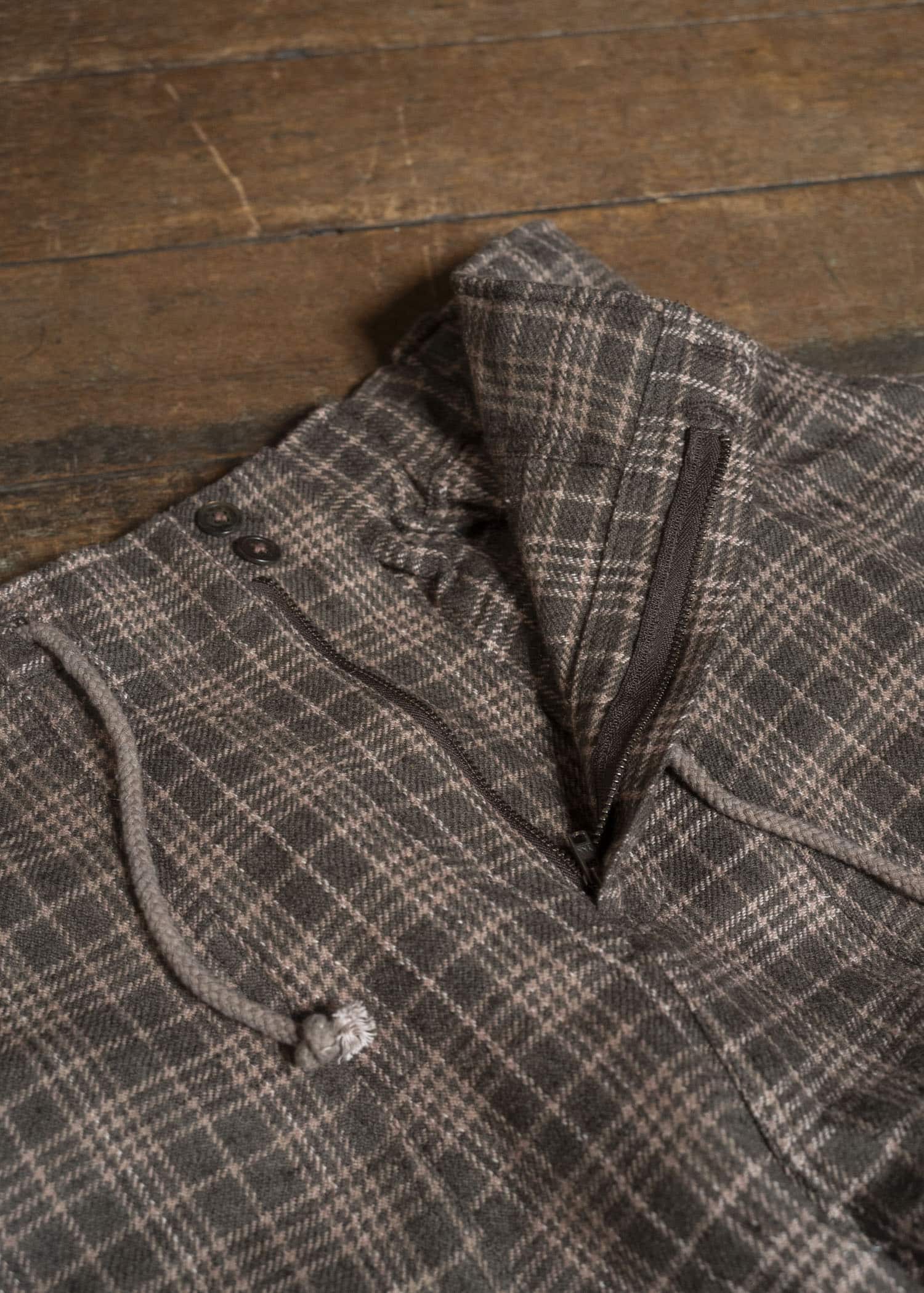 Gathering Textiles Fisherman Pants Brown Red Cheks FIP01-FW-CG