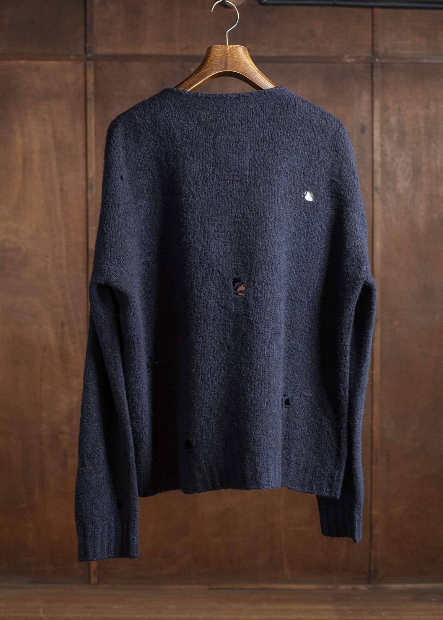 UMA WANG UK7595 ROUND NECK TOP uw390 - dark blue