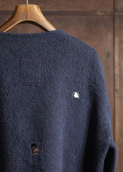 UMA WANG UK7595 ROUND NECK TOP uw390 - dark blue